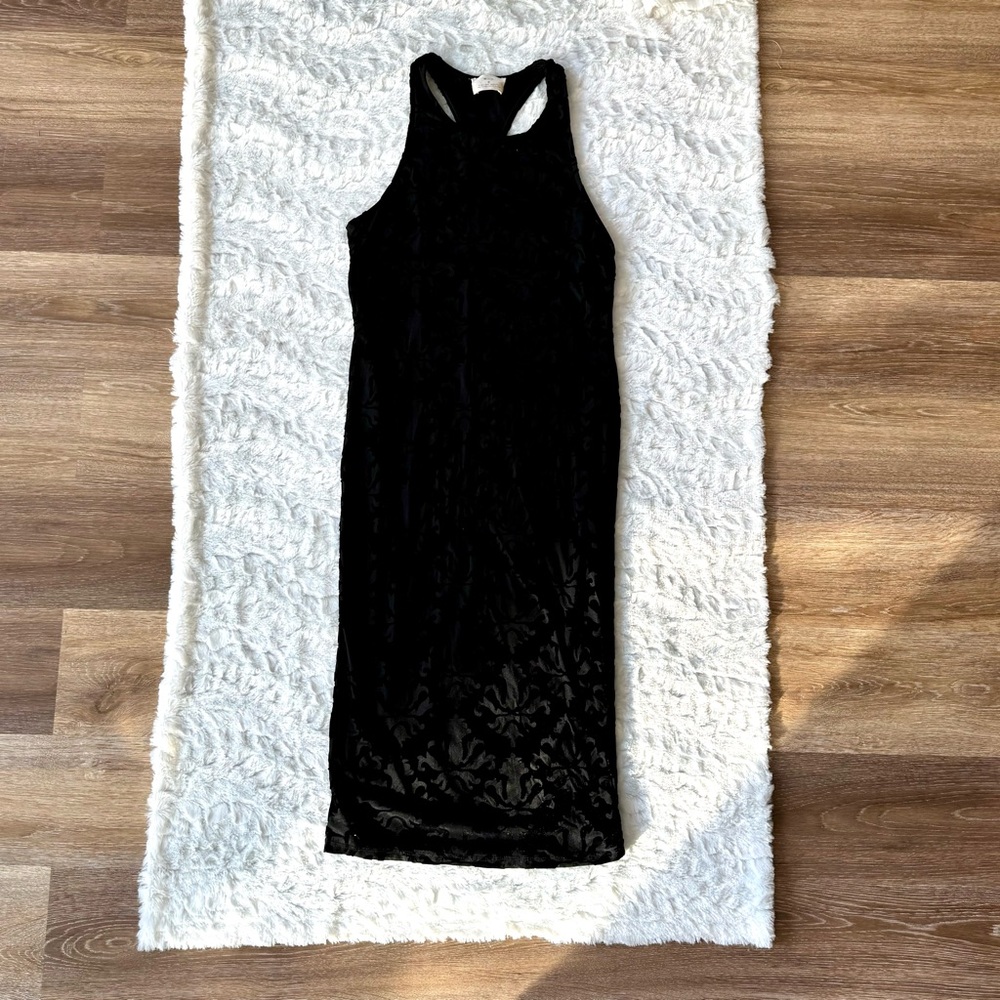 Urban Outfitters - Pins and Needles Baroque Black Velvet Midi Dress - Small - Picture 6 of 8